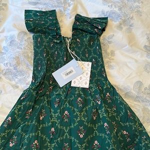 Hill House Ellie Nap Dress Emerald Trellis XXS